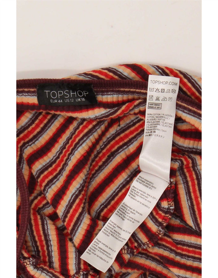 Topshop Dame Cami Top UK 16 Stor Flerfarvet Stribet Bomuld