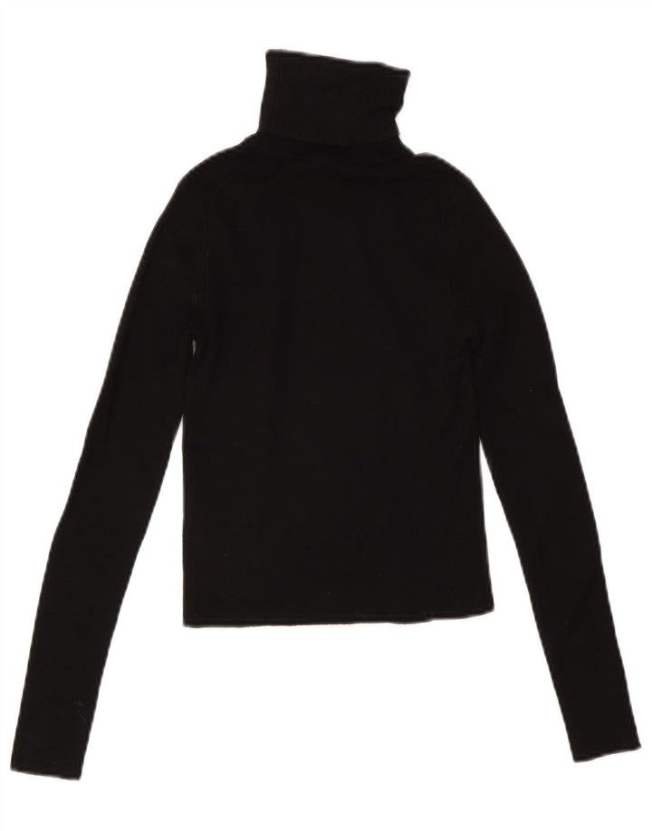 Zara Womens Crop Top Langærmet UK 8 Small Black Viscose