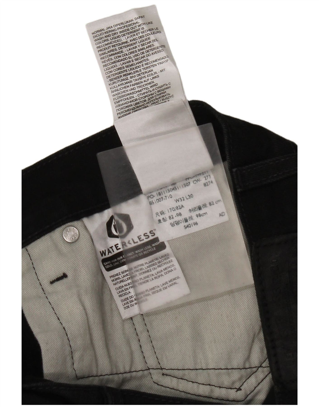 Levi's Slim Jeans til kvinder W32 L30 sort bomuld