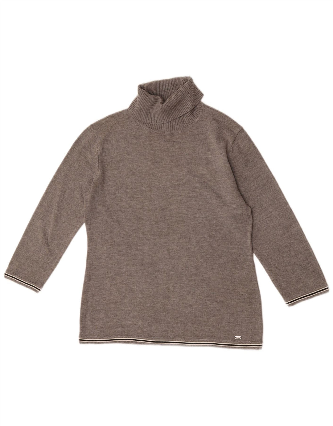 Tommy Hilfiger Dame Rullehals Sweater UK 10 Small Grey Flecked