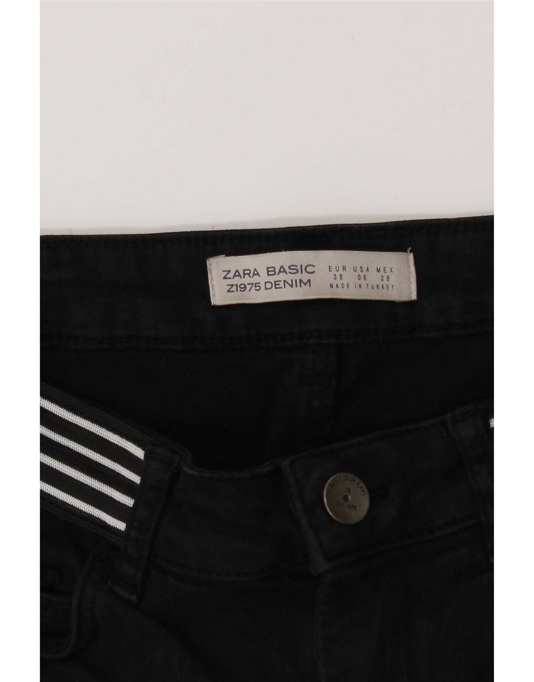 Zara Dame Slim Jeans EU 38 Small W28 L27 Sort
