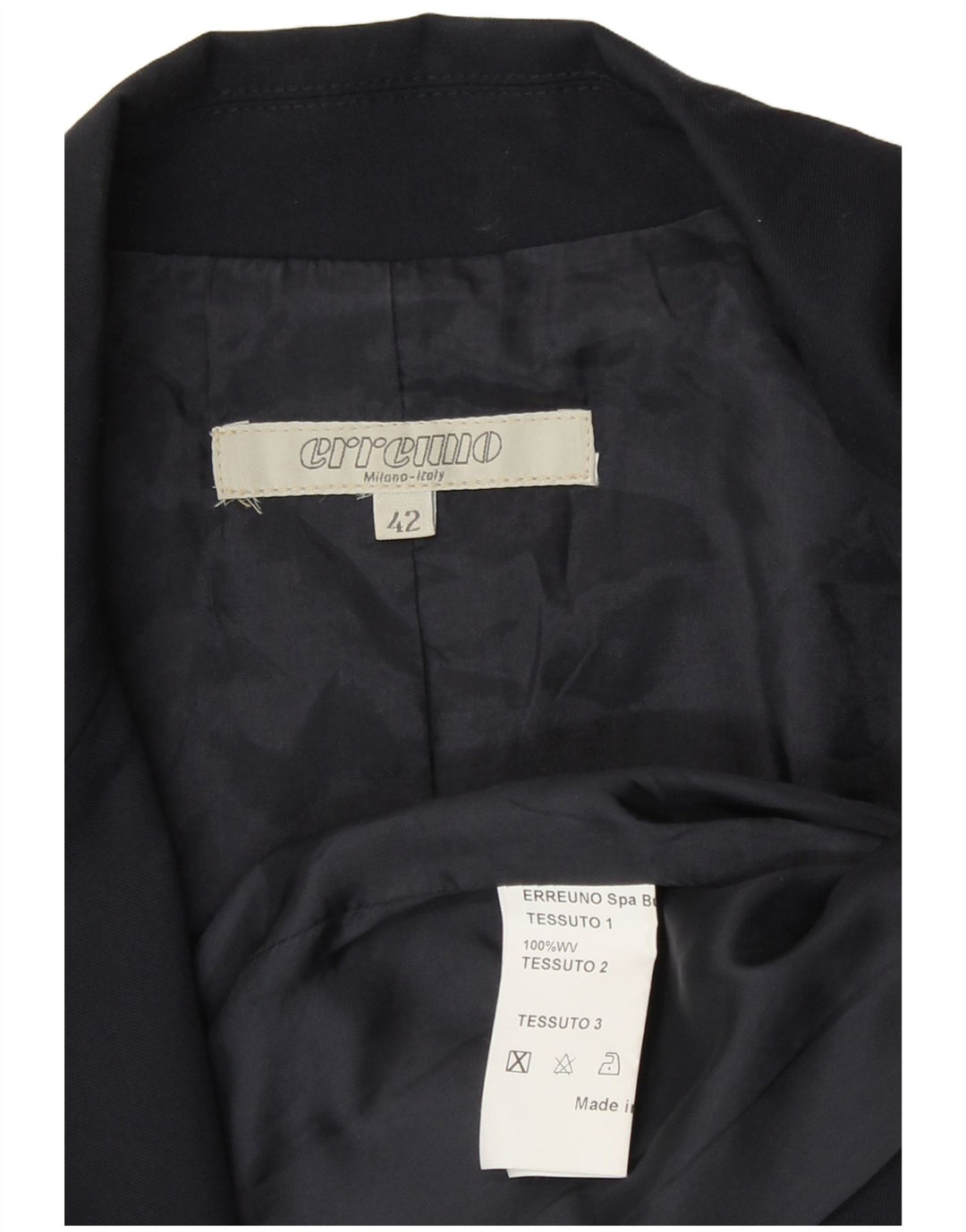 Vintage Dame Crop Blazer Jacket IT 42 Medium Navy Blue Uld
