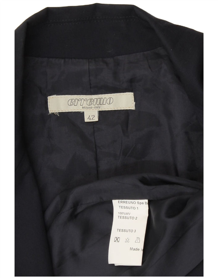 Vintage Dame Crop Blazer Jacket IT 42 Medium Navy Blue Uld