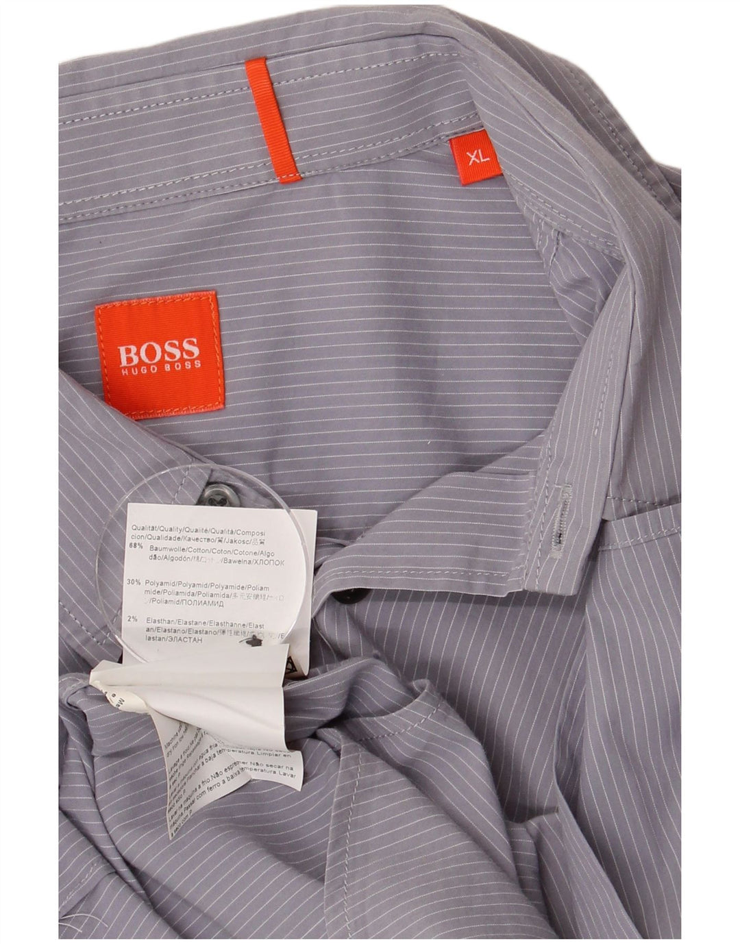 HUGO BOSS Herreskjorte XL Blå nålestribet bomuld