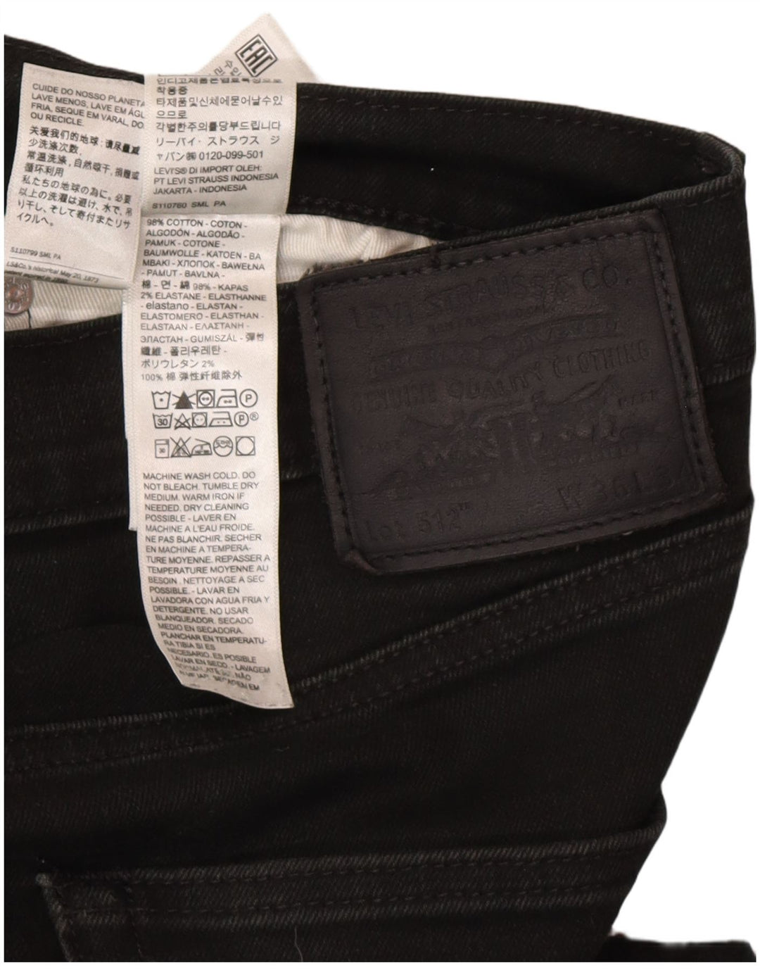 Levi's Herre 512 Slim Tapered Jeans W36 L30 Grå Bomuld Classic