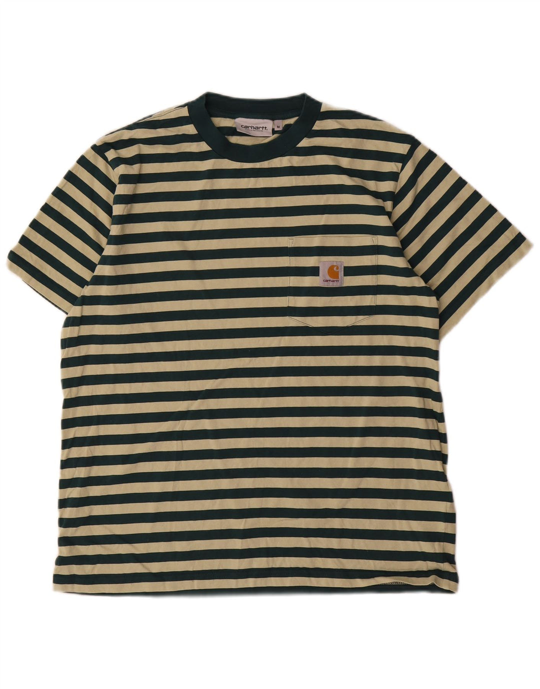 Carhartt Herre T-Shirt Top Medium Grøn Stribet Bomuld