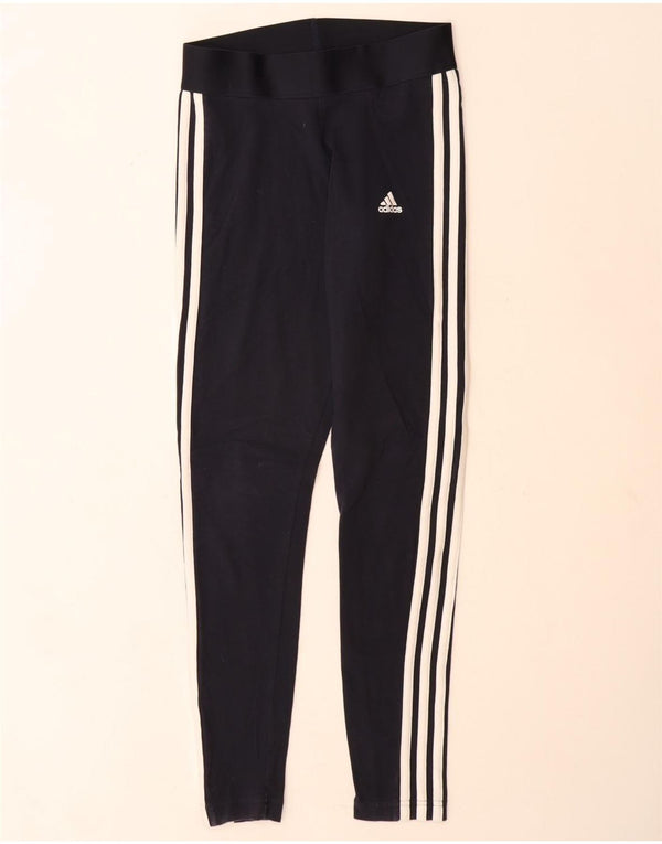 Adidas Dame Leggings UK 8/10 Small Navy Blue Bomuld