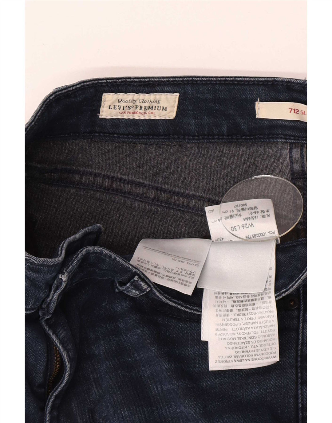 Levi's Dame 712 Slim Jeans W26 L30 Marineblå Bomuld