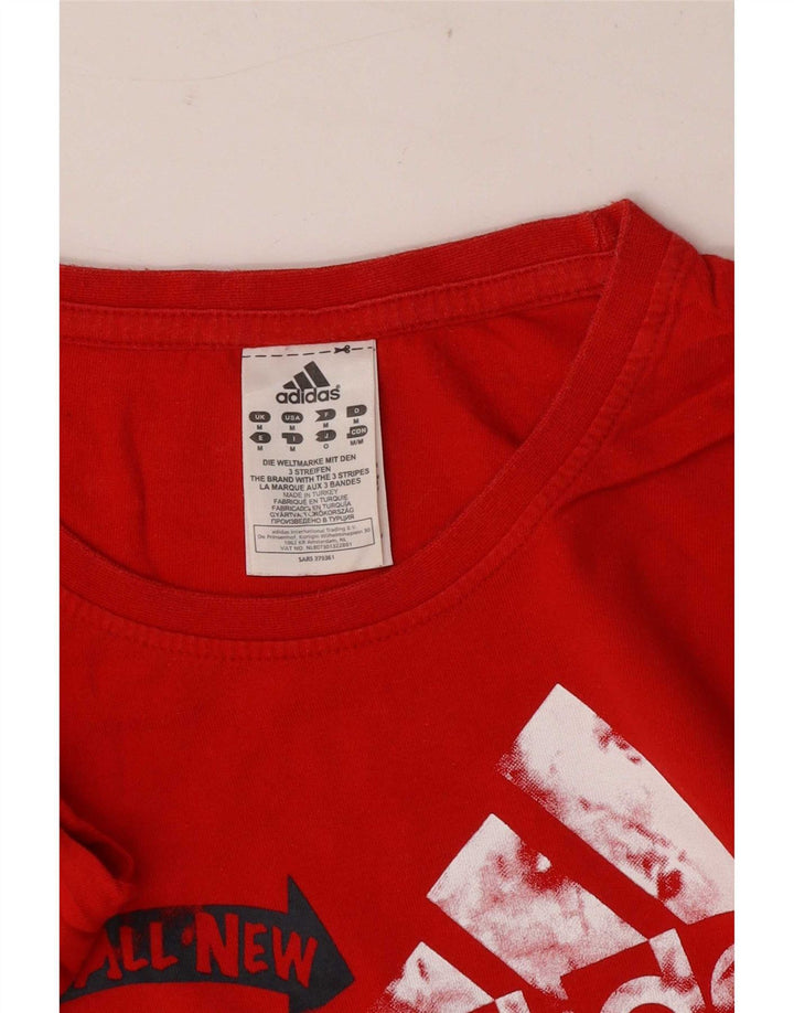 Adidas Herre grafisk T-shirt Top Medium Rød Bomuld