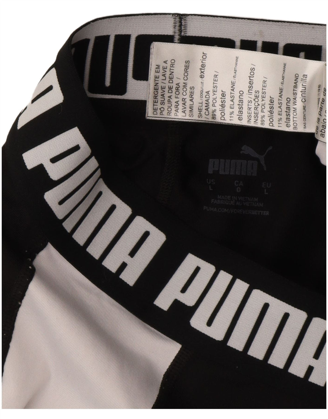 Puma Graphic Leggings til kvinder UK 16 Large Black Polyester Sports