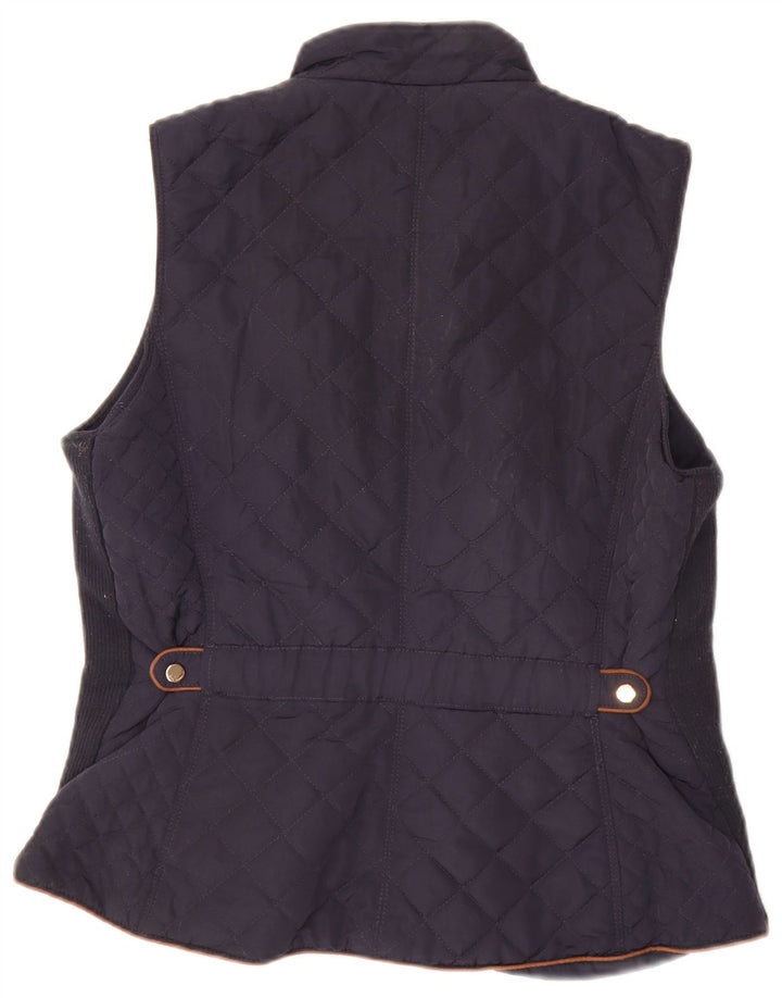 Zara Dame Quilted Gilet UK 16 Large Navy Blue