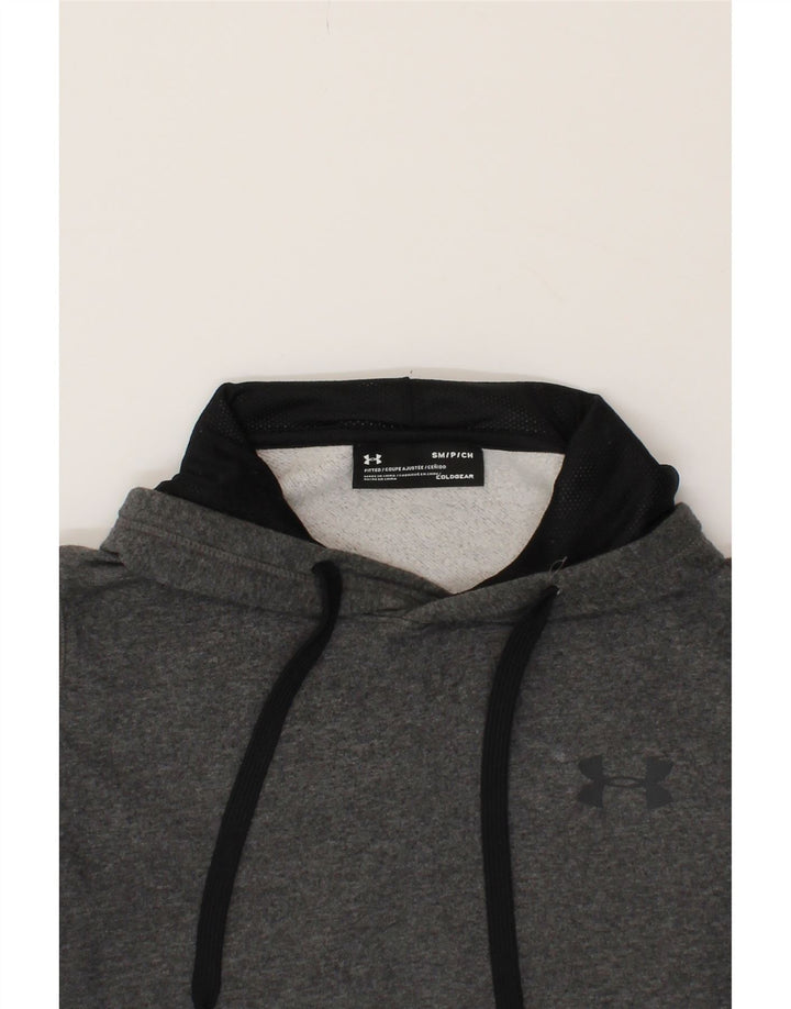 UNDER ARMOUR Mens Cold Gear Hoodie Jumper Small Grey Cotton Vintage Under Armour and Second-Hand Under Armour from Messina Hembry 