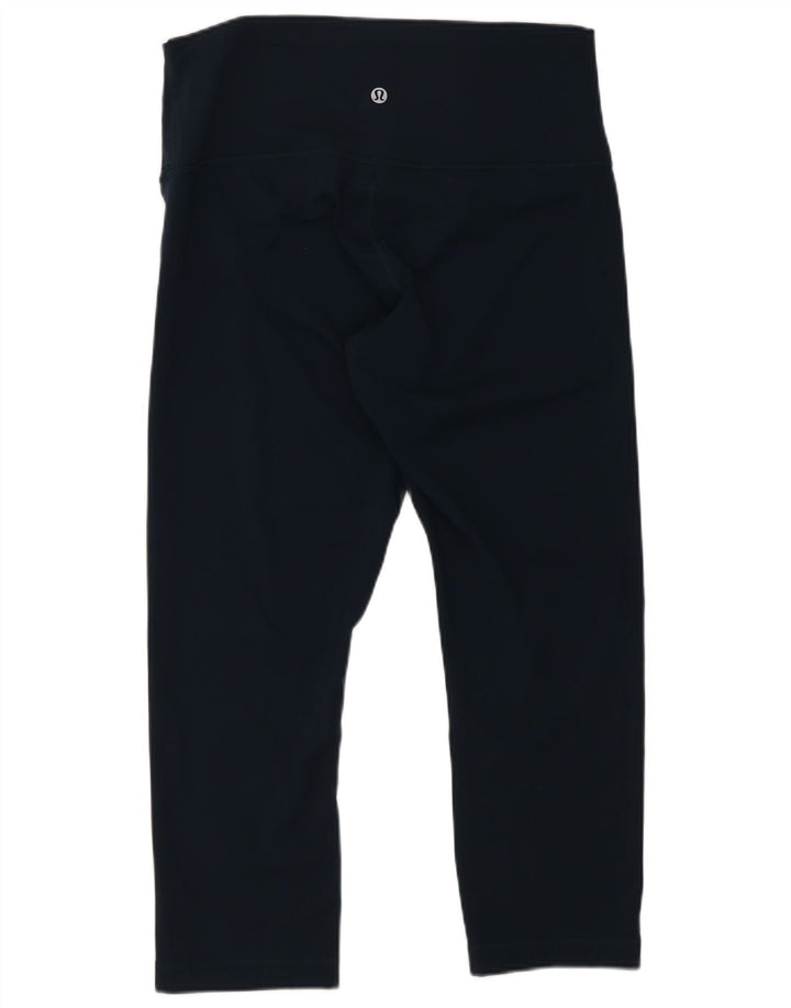 Lululemon Dame Capri Leggings US 10 Large Navy Blue Nylon