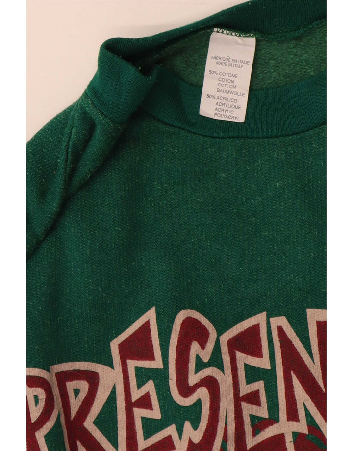 Vintage Herre Grafisk Sweatshirt Jumper XL Grøn Bomuld