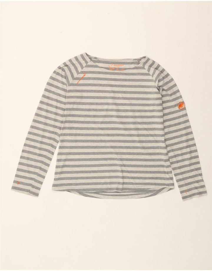 Mammut Dame Top Langærmet UK 14 Stor Grå Stribet