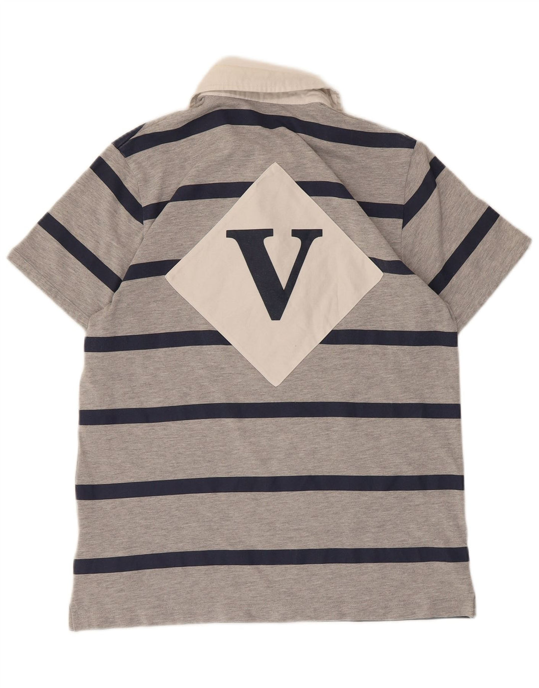 Adidas Herre grafisk rugby polo shirt mellemgrå stribet polyester