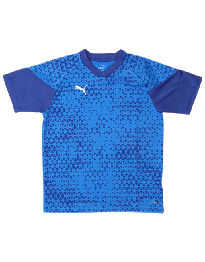 Puma Boys T-Shirt Top 11-12 År Blå Geometrisk Polyester