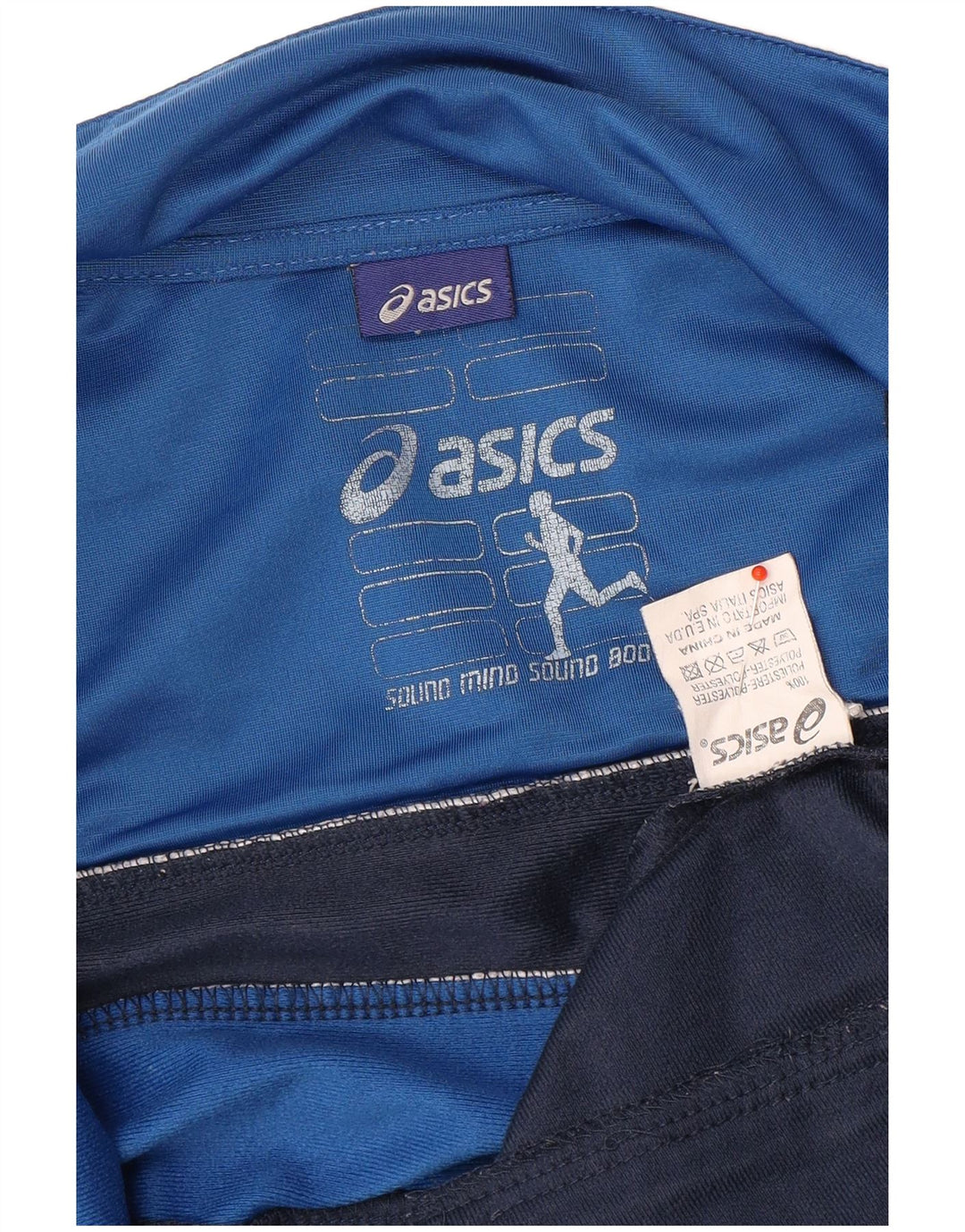 Asics Herre grafisk træningsdragt topjakke lille marineblå farveblok
