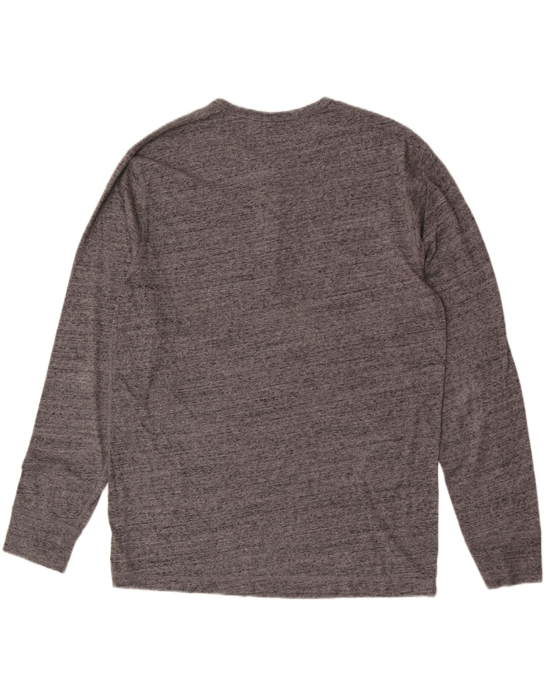 J. Crew Herre Top Langærmet XL Grå Flecked Bomuld