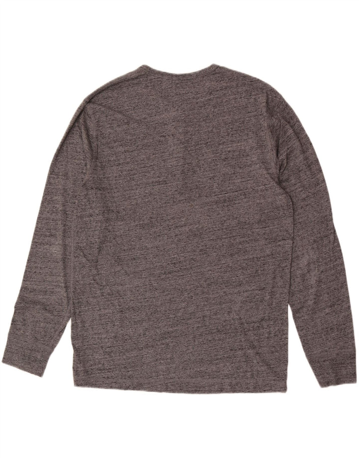 J. Crew Herre Top Langærmet XL Grå Flecked Bomuld