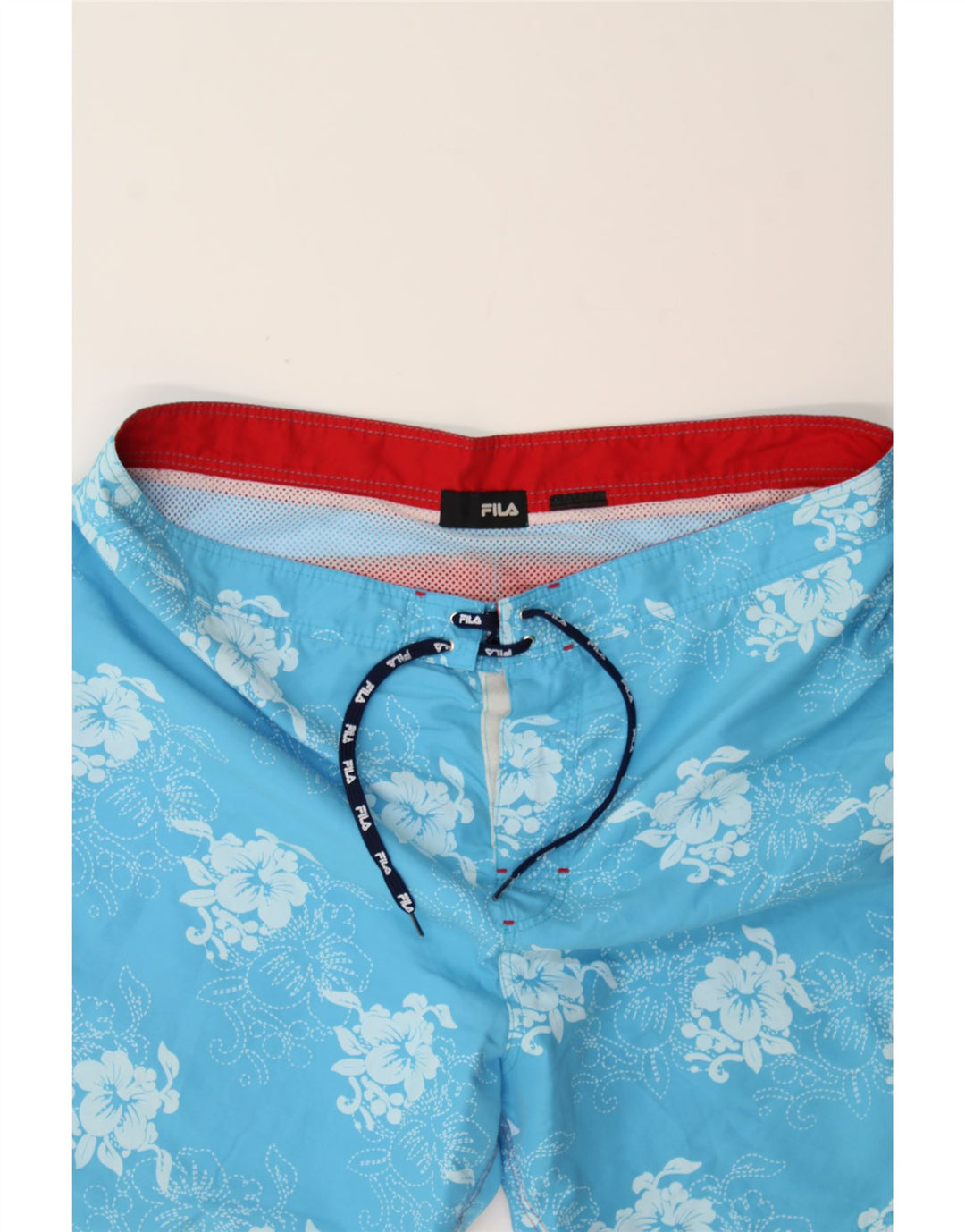FILA Mens Swimming Shorts Large Blue Floral Polyester Vintage Fila and Second-Hand Fila from Messina Hembry 