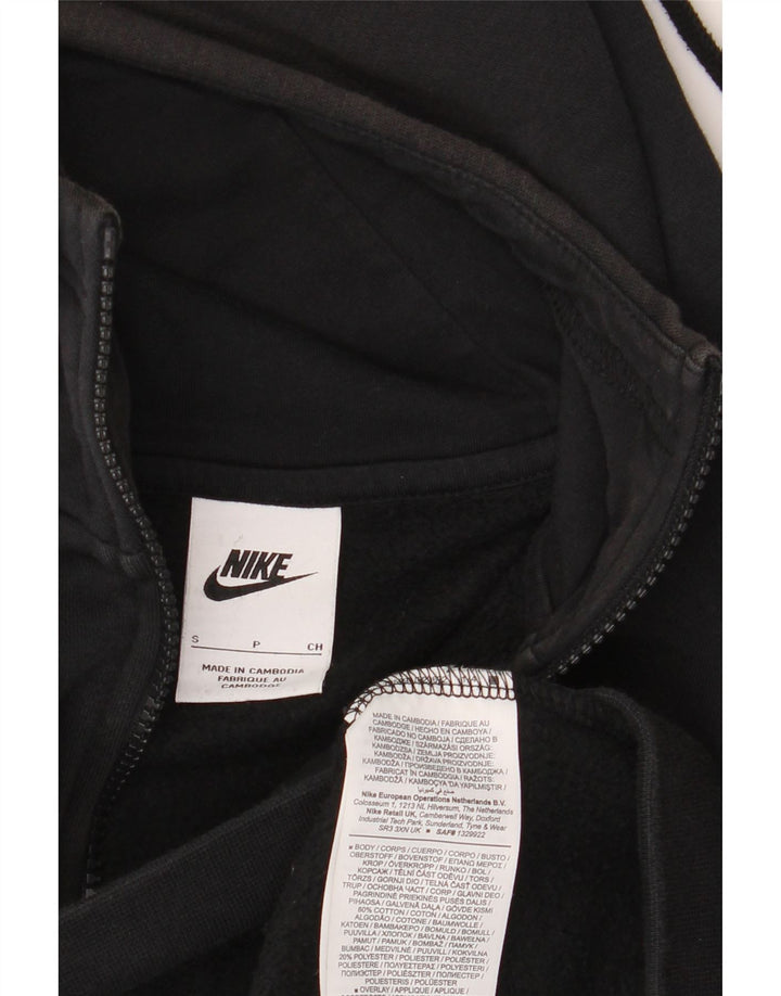 Nike hættetrøje med lynlås til mænd, lille sort bomuld