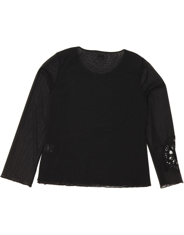 VINTAGE Womens Blouse Top IT 46 Large Black Polyester Vintage Vintage and Second-Hand Vintage from Messina Hembry 