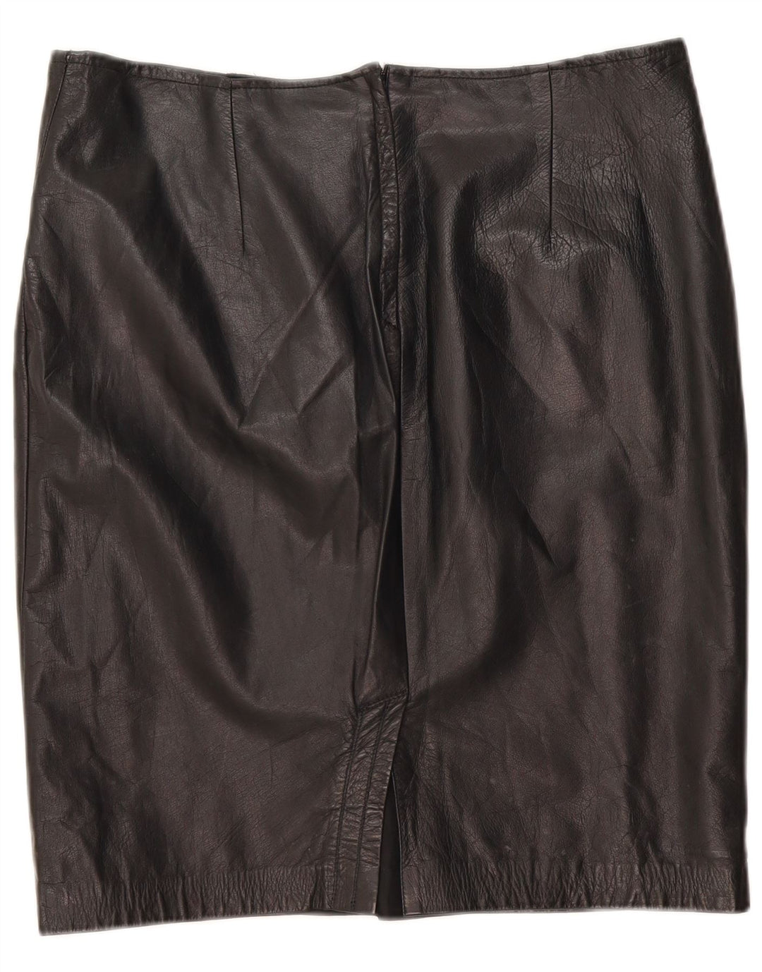 Vintage lædernederdel til kvinder IT 50 XL W36 sort læder