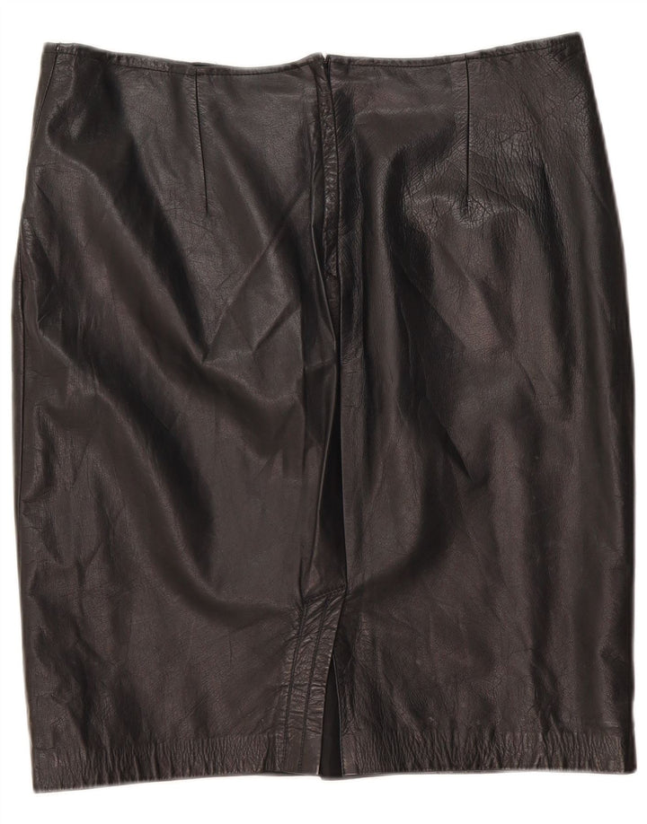 Vintage lædernederdel til kvinder IT 50 XL W36 sort læder