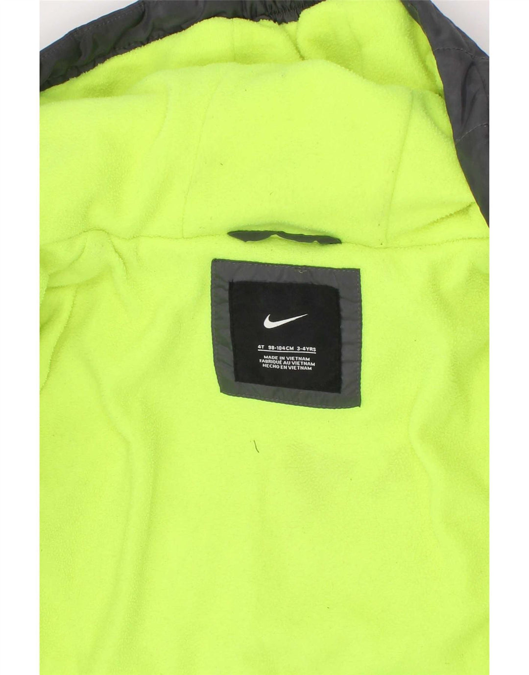 Nike drenge hættepolstret jakke 3-4 år grå polyester