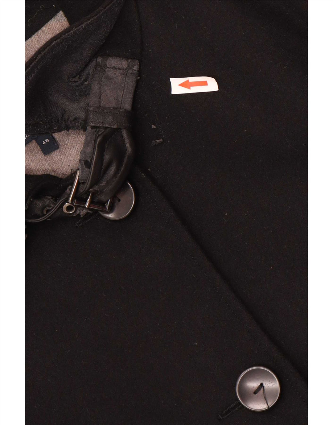Armani Jeans Dame Overfrakke IT 48 XL Sort Uld