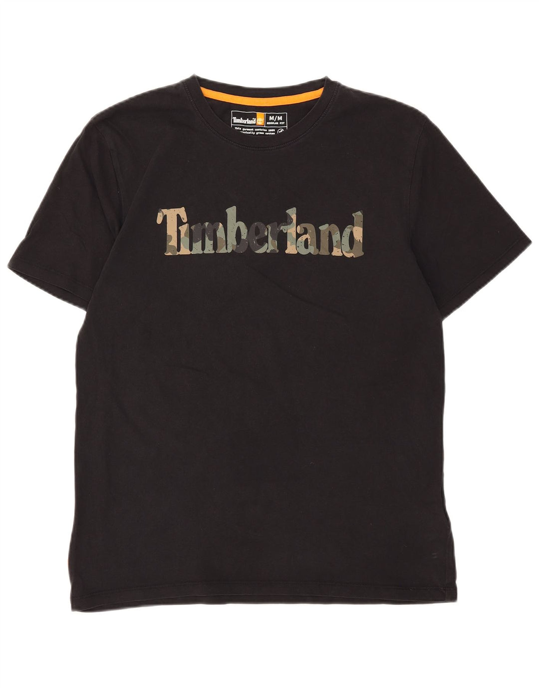 TIMBERLAND Mens Regular Fit Graphic T-Shirt Top Medium Black Cotton