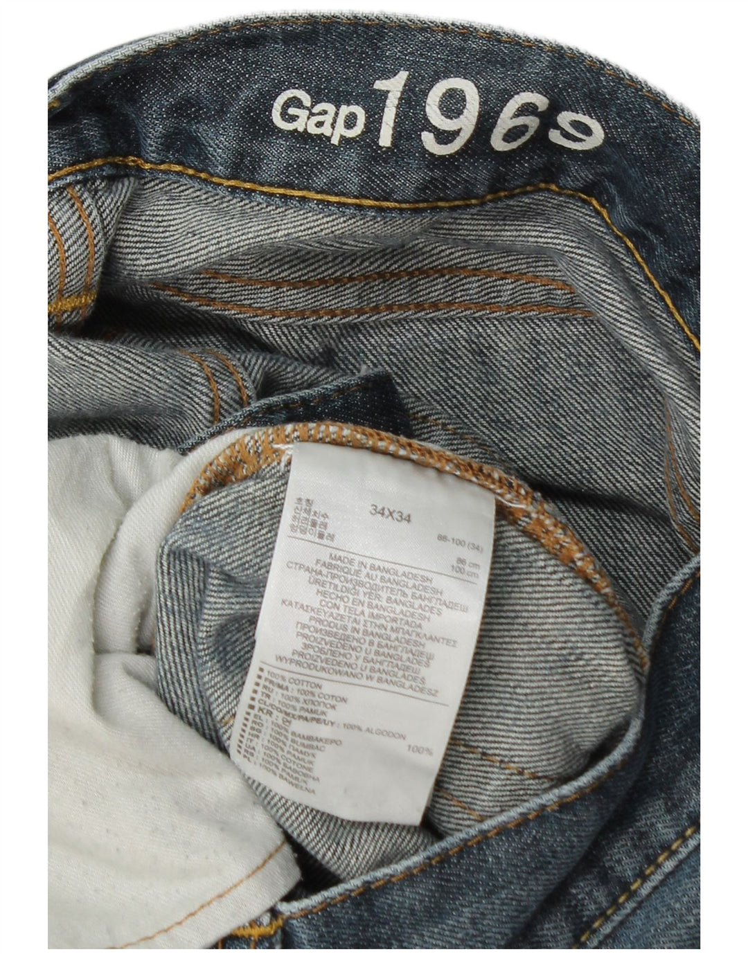 Gap Herre Straight Jeans W34 L34 Blå Bomuld