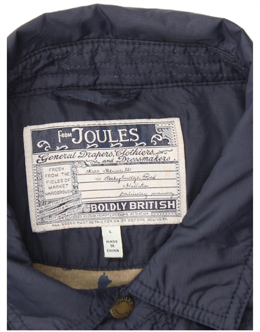 JOULES Herre quiltet jakke UK 40 Stor marineblå polyamid