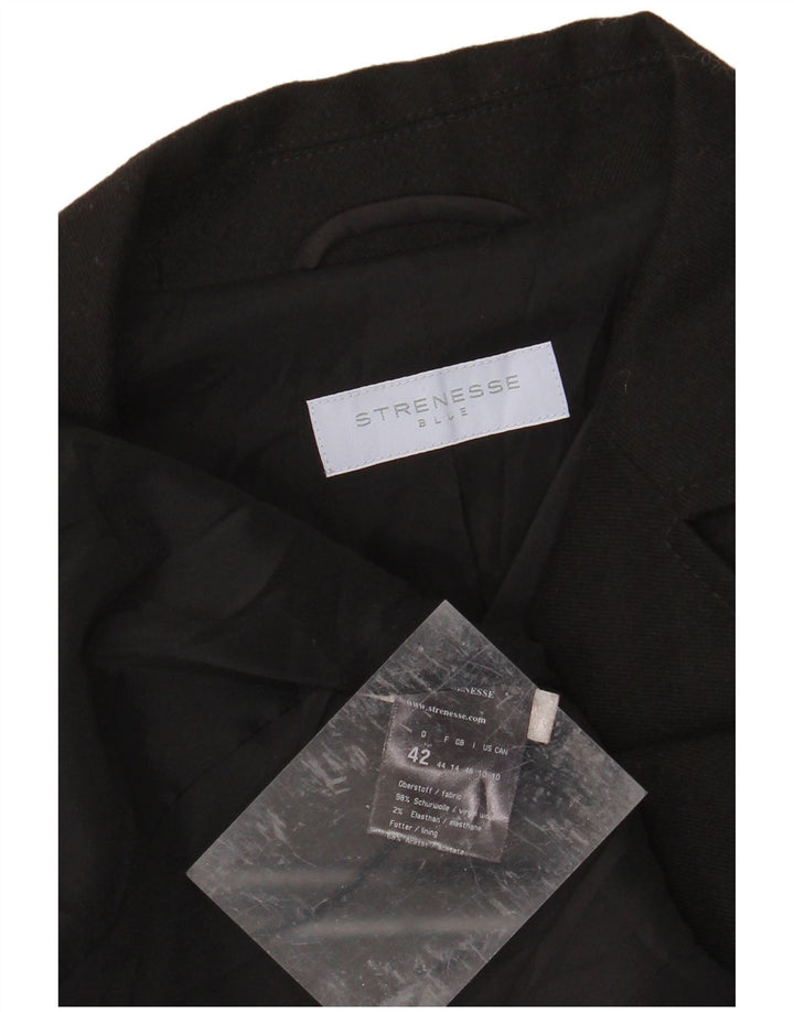 STRENESSE Womens 5 Button Blazer Jacket UK 14 Large Black Wool