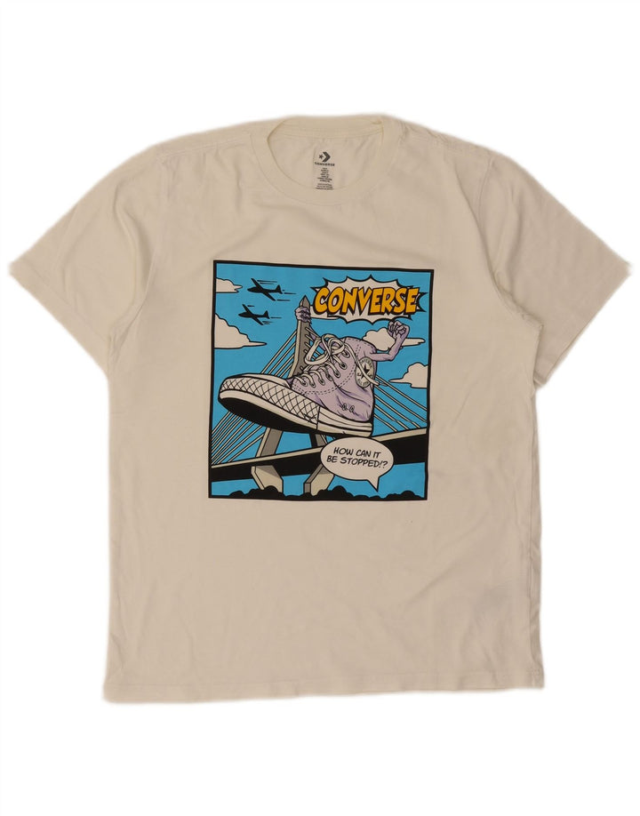 Converse grafisk t-shirt til mænd, lille hvid bomuld