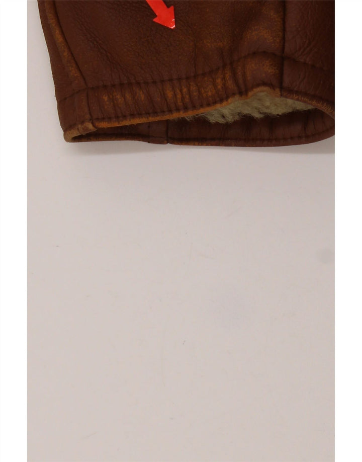 Vintage Dame Shearling Jacket IT 50 Large Brown Shearling