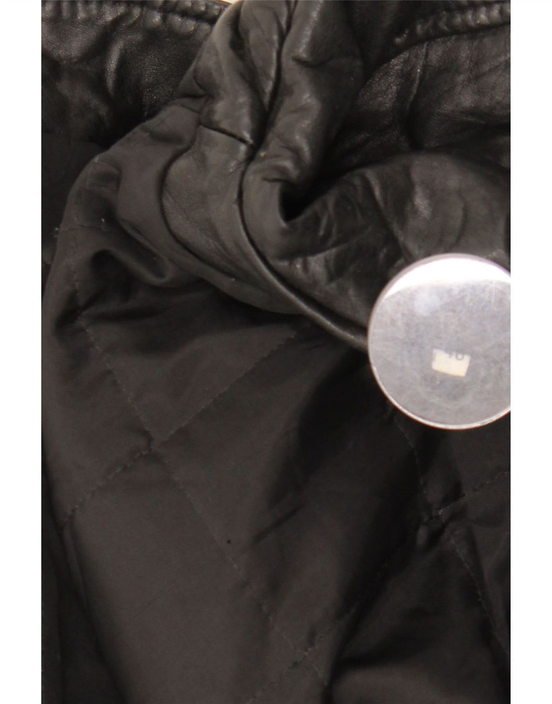 Vintage Dame Oversized Læderjakke EU 40 Medium Sort Læder