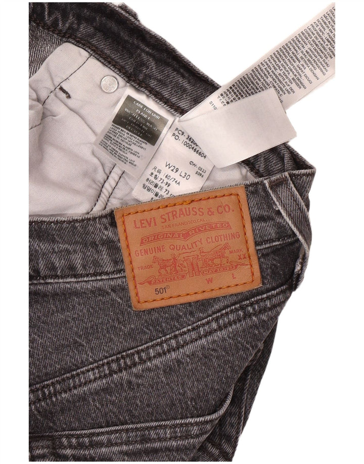 LEVI'S Herre 501 Straight Jeans W29 L30 Grå Bomuld