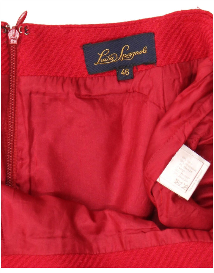 LUISA SPAGNOLI Dame Pencil Skirt IT 46 Large W32 Red Wool