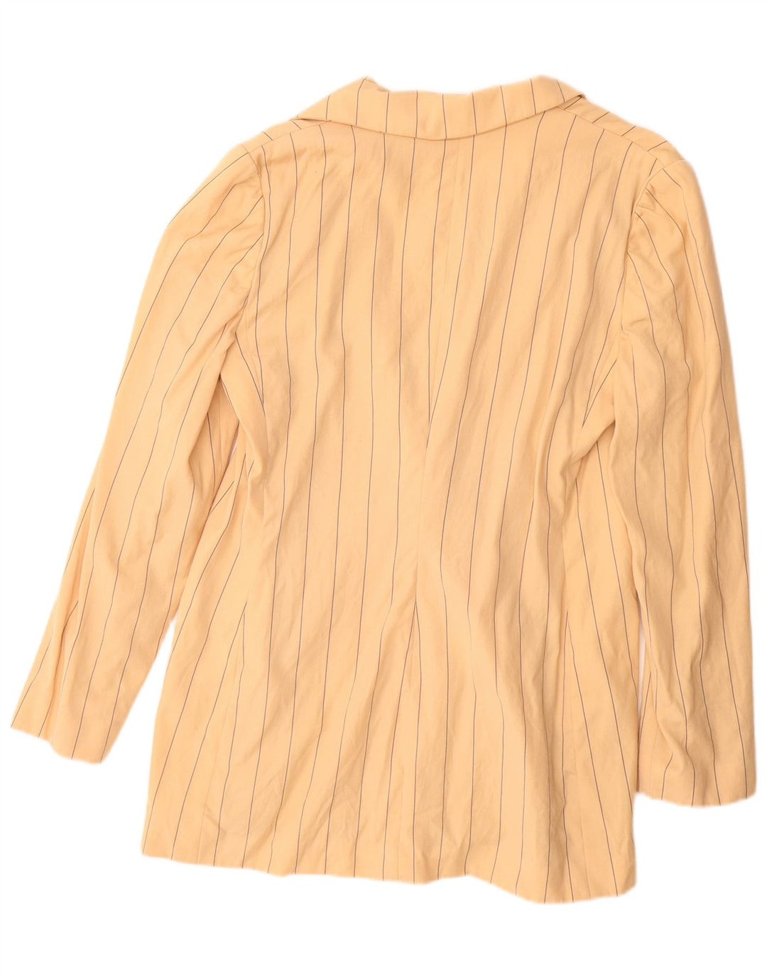 VINTAGE dobbeltradet blazerjakke til kvinder UK 18 XL Beige nålestribe