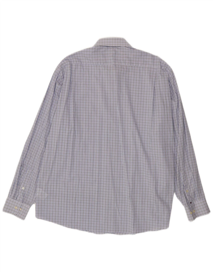 Tommy Hilfiger Stretch Regular Fit skjorte herre str. 17 17 1/2 XL Blå ternet