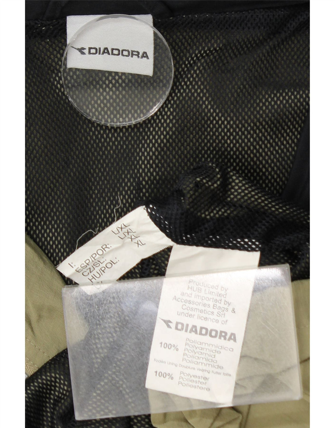 DIADORA Regnjakke med hætte til mænd UK 42 XL Khaki Polyamid