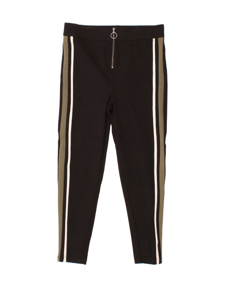 KANGOL Womens Leggings UK 12 Medium  Black Striped Vintage Kangol and Second-Hand Kangol from Messina Hembry 