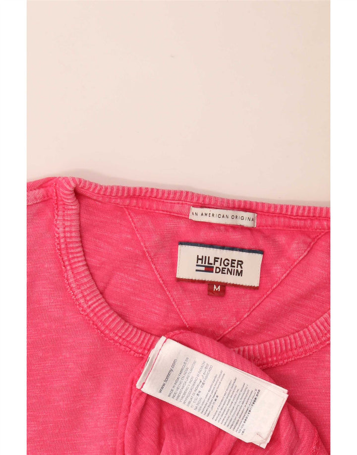 Tommy Hilfiger Herre T-shirt Top Medium Pink Flecked Bomuld