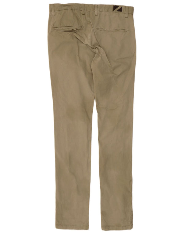 Zara Herre Slim Chino Bukser EU 40 Medium W31 L34 Khaki Bomuld