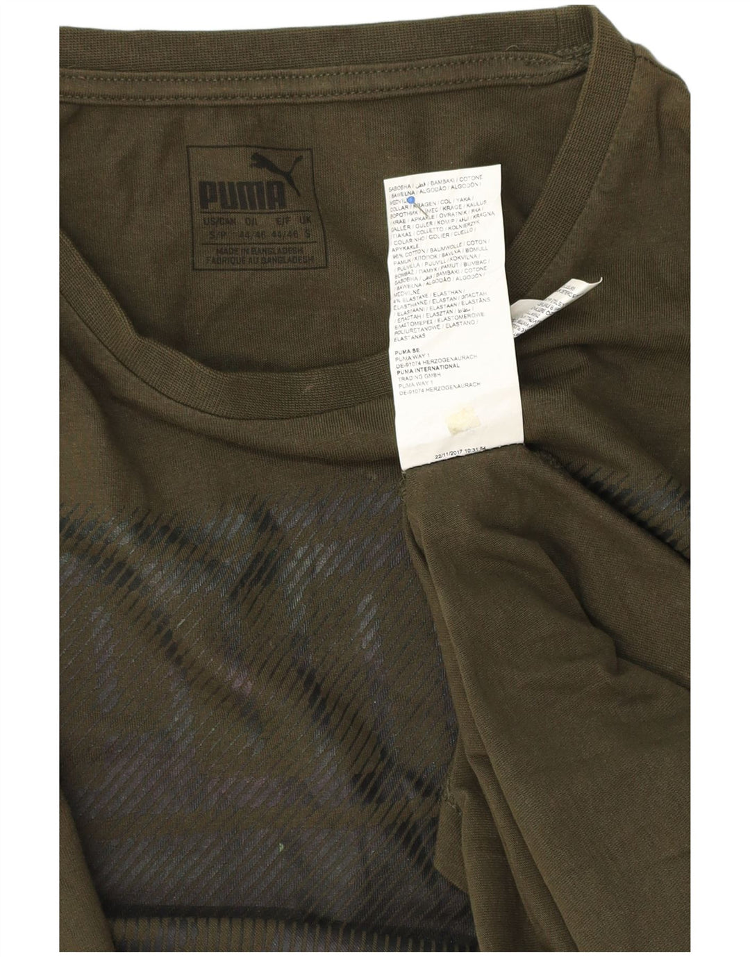 PUMA Grafisk T-shirt til mænd, lille grøn bomuld