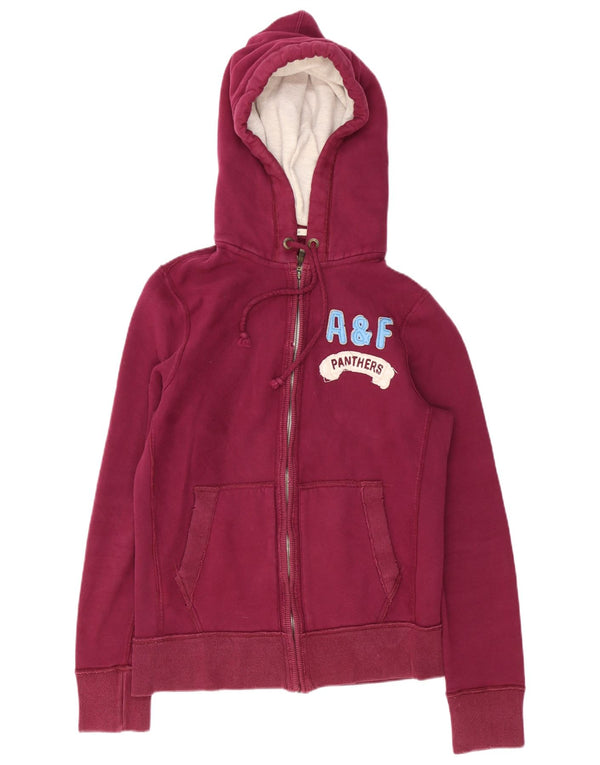 Abercrombie & Fitch Dame Grafisk Hættetrøje Sweater med lynlås UK 16 Stor Lilla