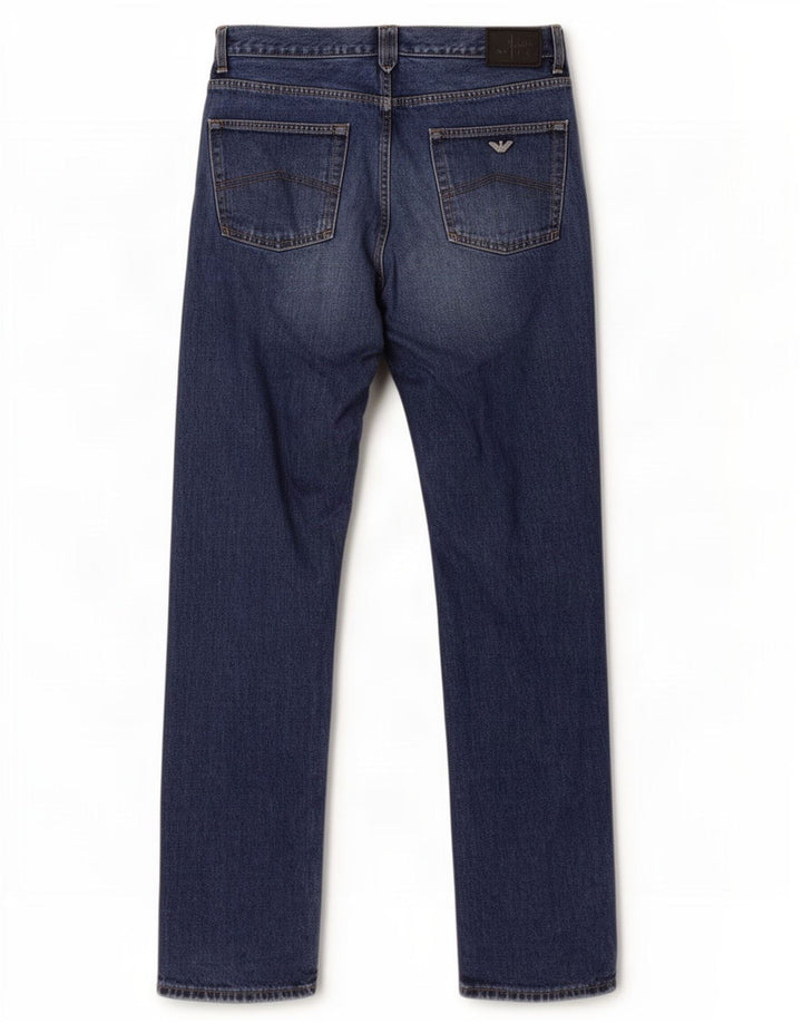 Armani Straight Jeans til mænd W38 L34 Marineblå Bomuld