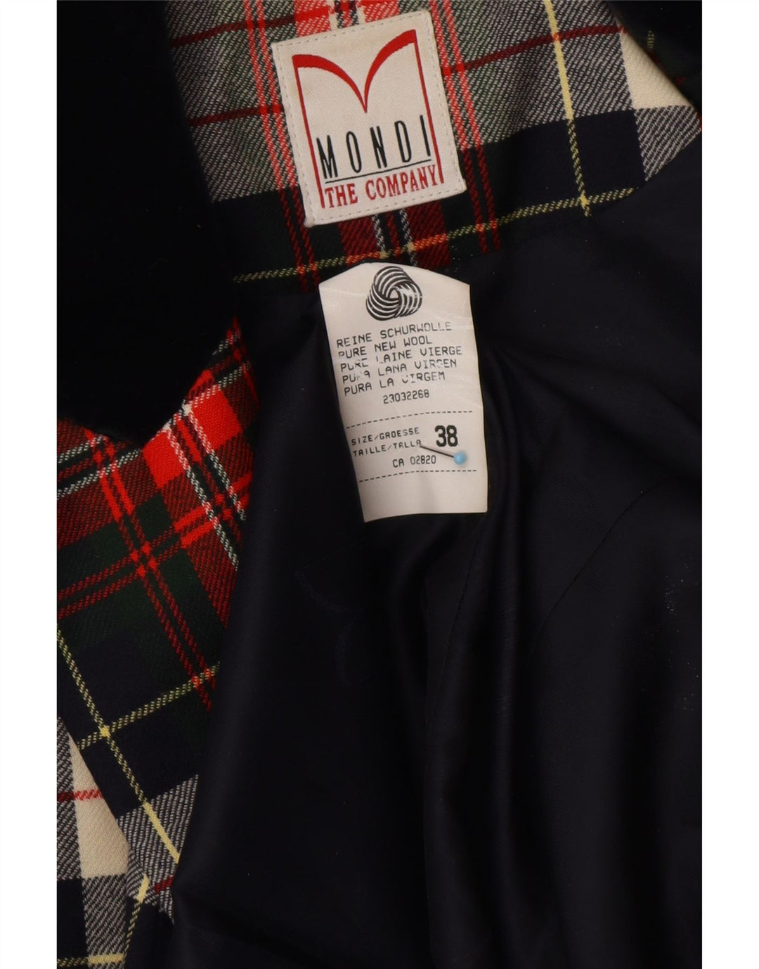 MONDI Dame Longline Blazer Jacket EU 38 Medium Rød Plaid Classic